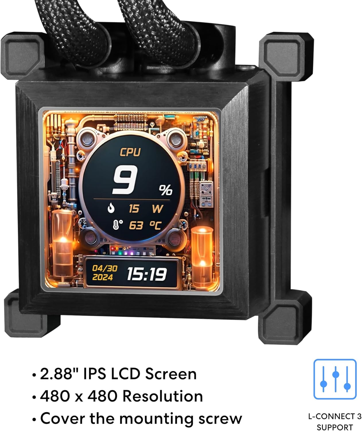 Lian Li HydroShift LCD 360TL HSLCD36TB 360 mm Siyah İşlemci Sıvı Soğutucu - Görsel 2
