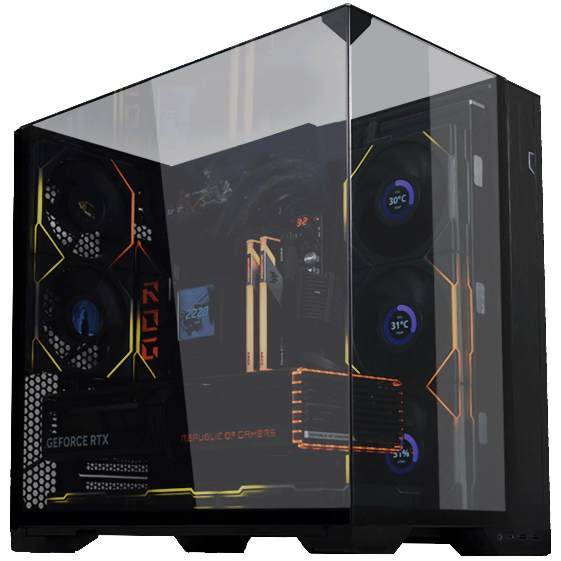 Lian Li O11 Vision Kompakt PC Kılıfı, Midi-Tower, E-ATX, Temperli Cam - siyah - Görsel 5