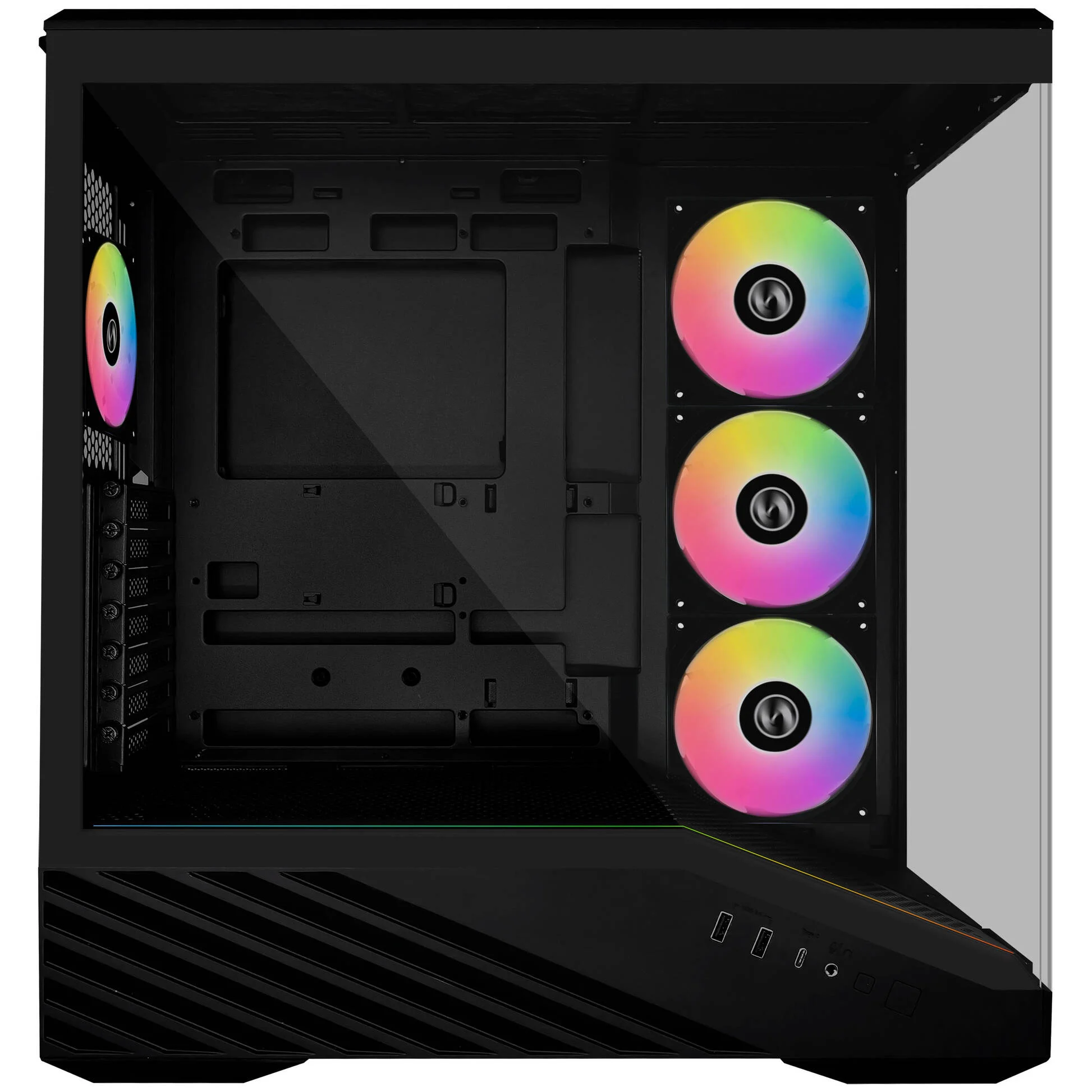 Lian Li Vector V100 PC Kasası, Midi-Tower, ATX, RGB, Temperli Cam - Siyah - Görsel 3