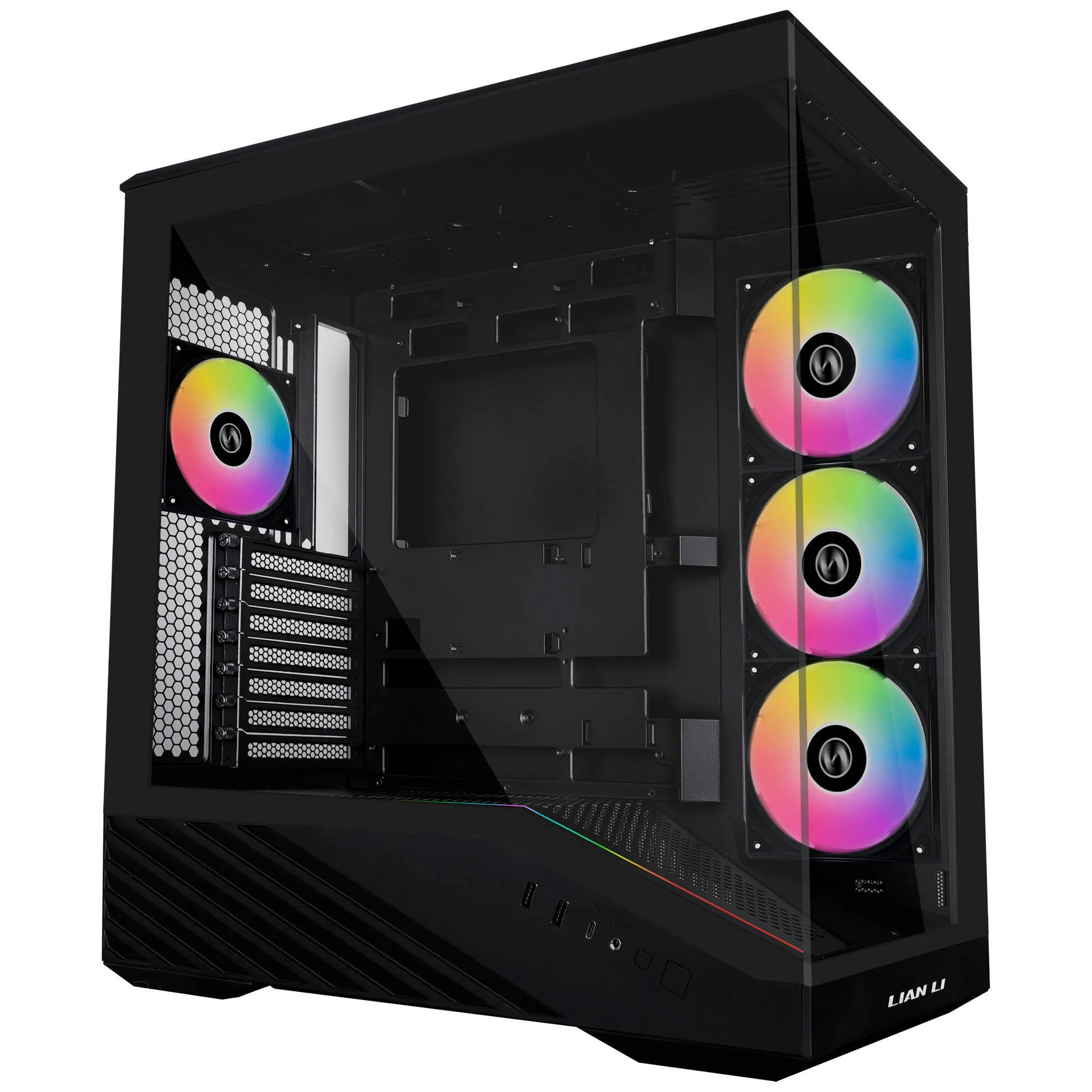 Lian Li Vector V100 PC Kasası, Midi-Tower, ATX, RGB, Temperli Cam - Siyah