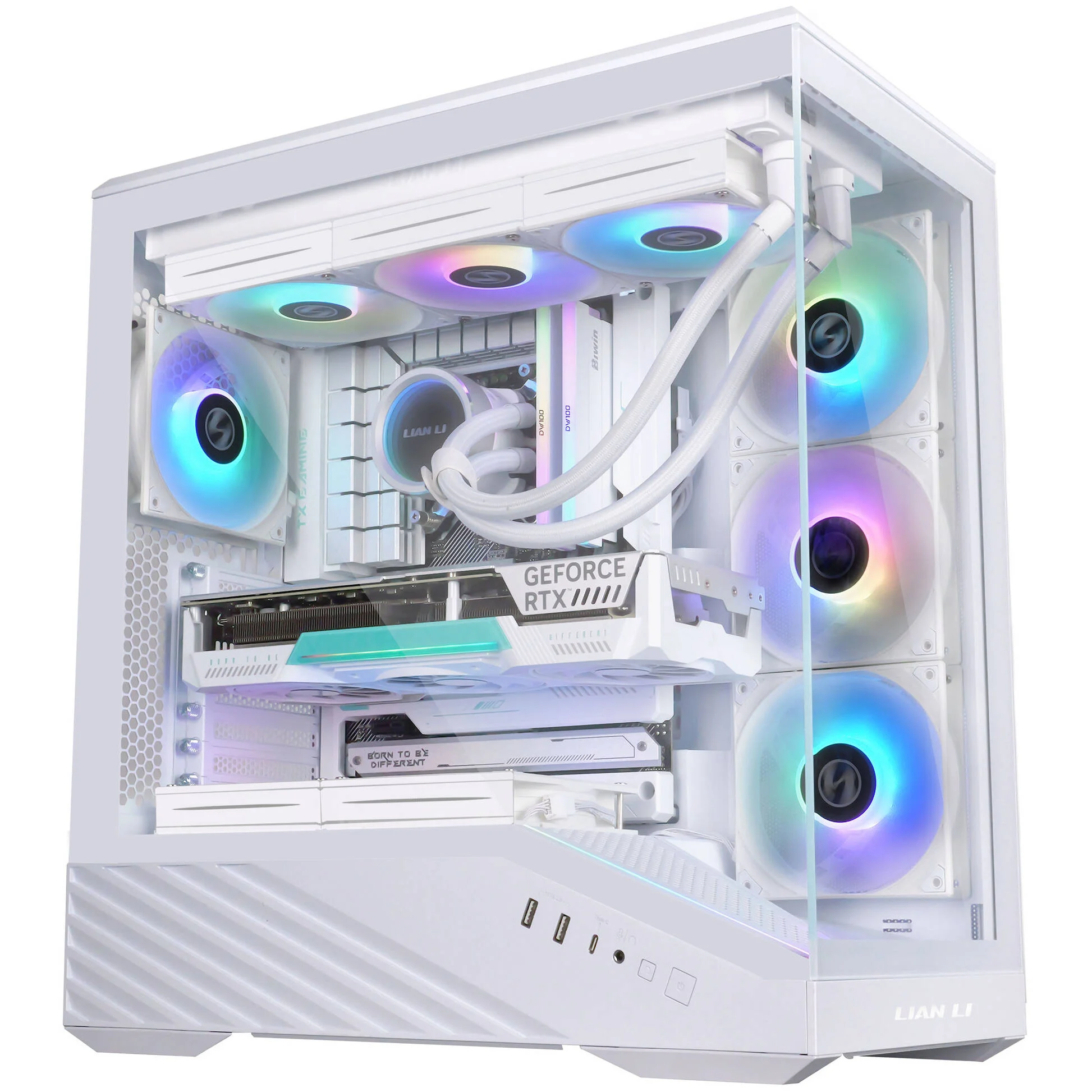 Lian Li Vector V100 PC Kasası, Midi-Tower, ATX, RGB, Temperli Cam - Beyaz - Görsel 5