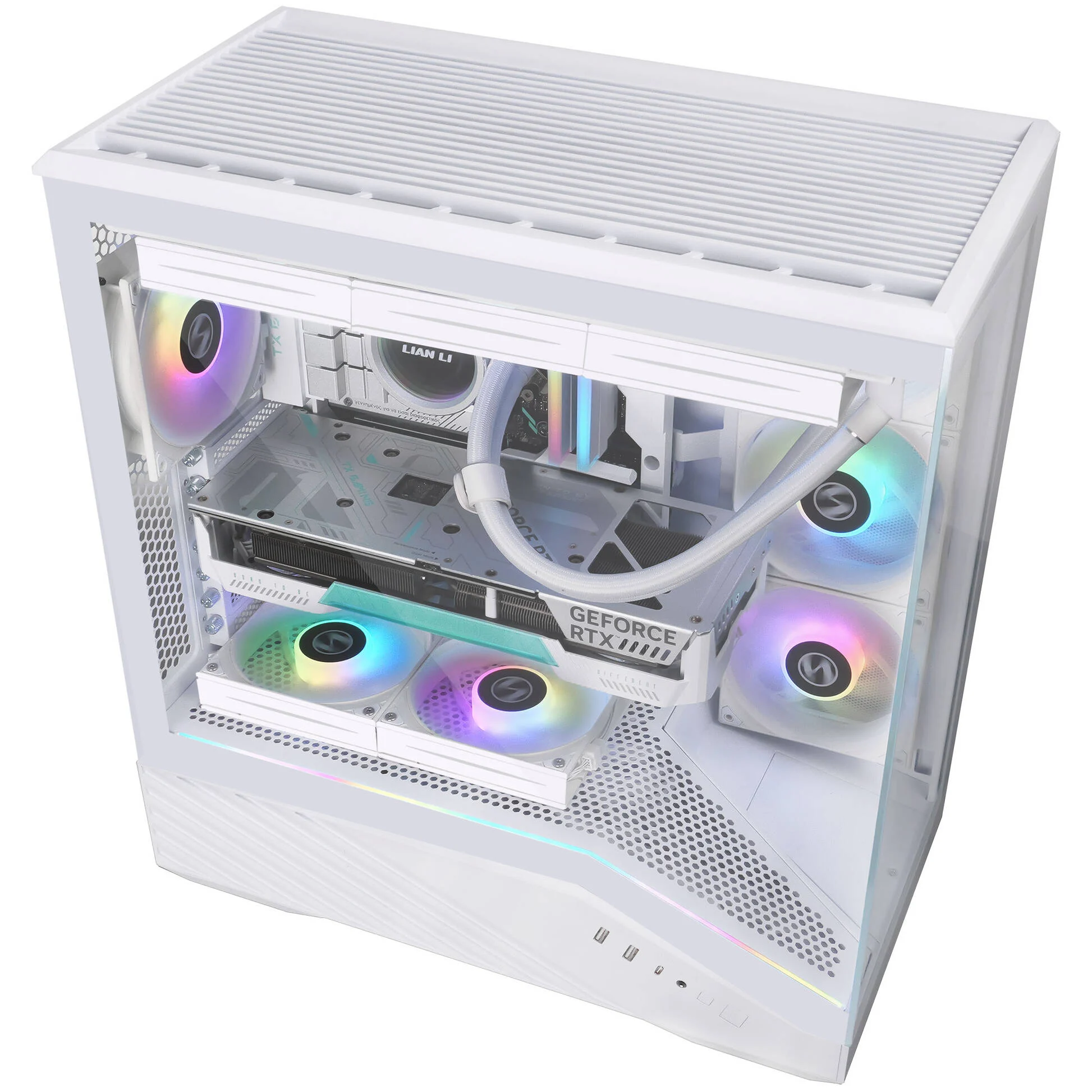 Lian Li Vector V100 PC Kasası, Midi-Tower, ATX, RGB, Temperli Cam - Beyaz - Görsel 6