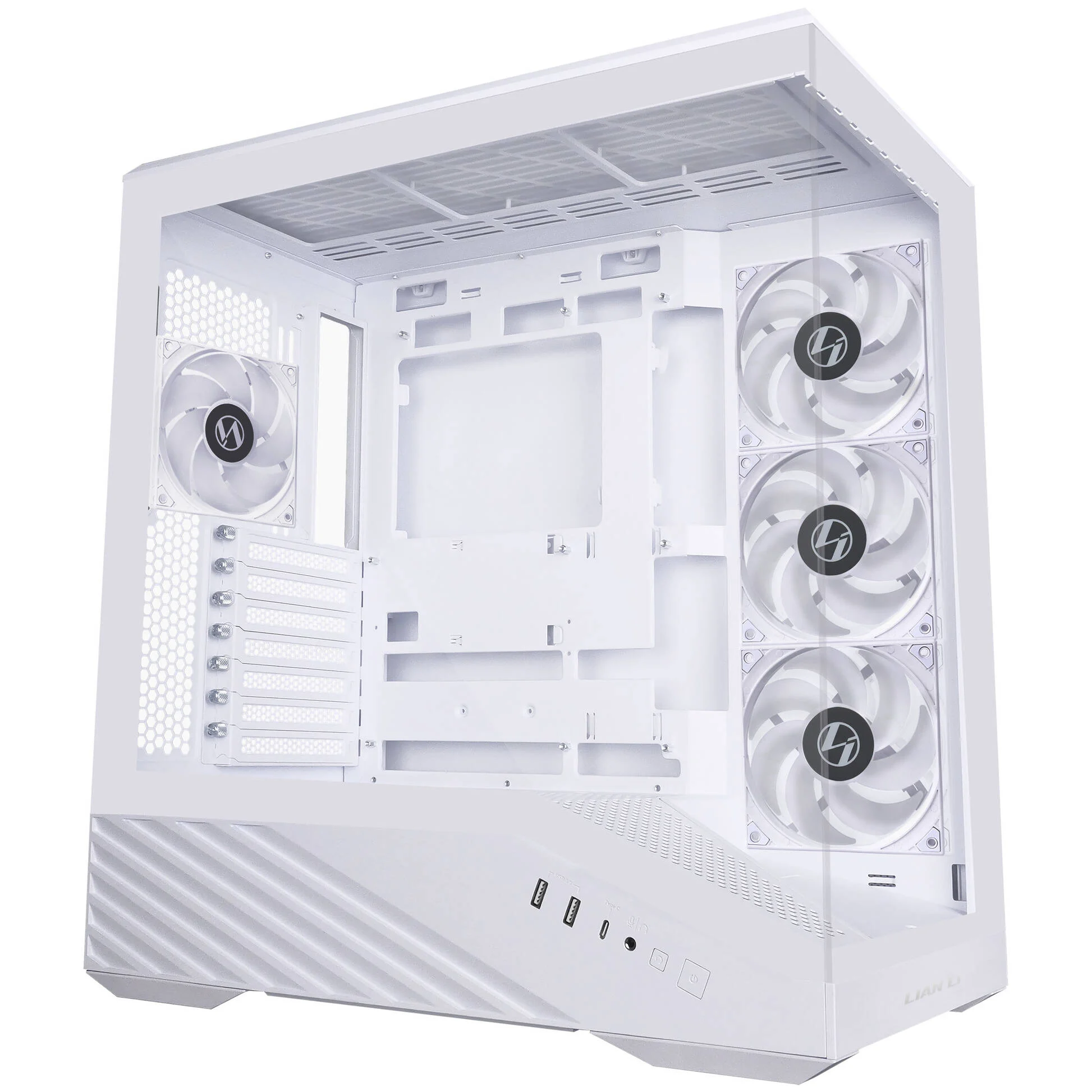 Lian Li Vector V100 PC Kasası, Midi-Tower, ATX, RGB, Temperli Cam - Beyaz - Görsel 3