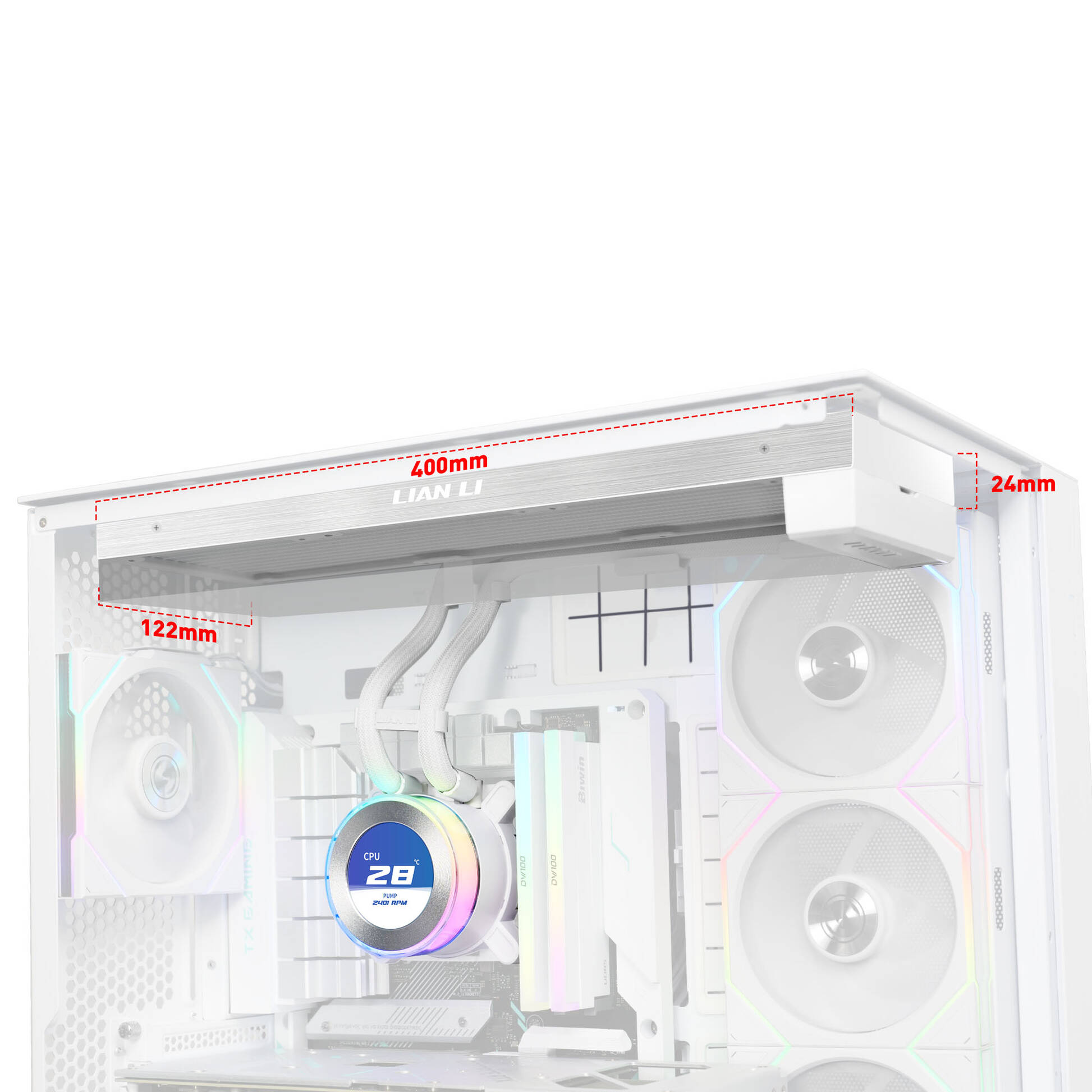 Lian Li HYDROSHIFT II LCD-C 360N fansız ARGB AiO Su Soğutma - Beyaz - Görsel 3