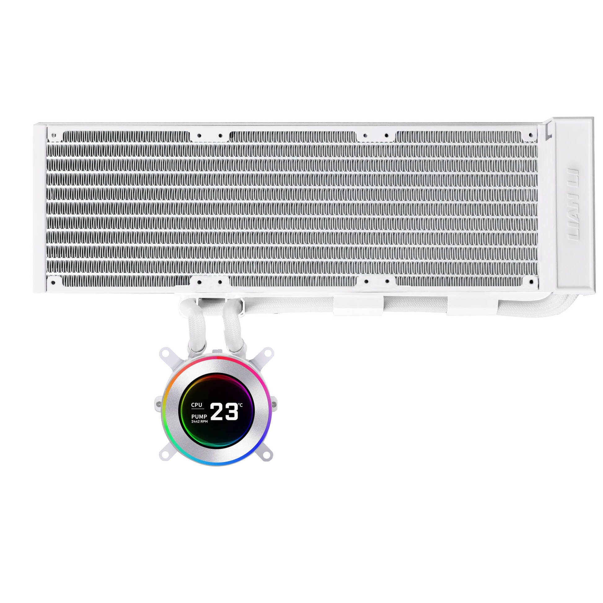 Lian Li HYDROSHIFT II LCD-C 360N fansız ARGB AiO Su Soğutma - Beyaz