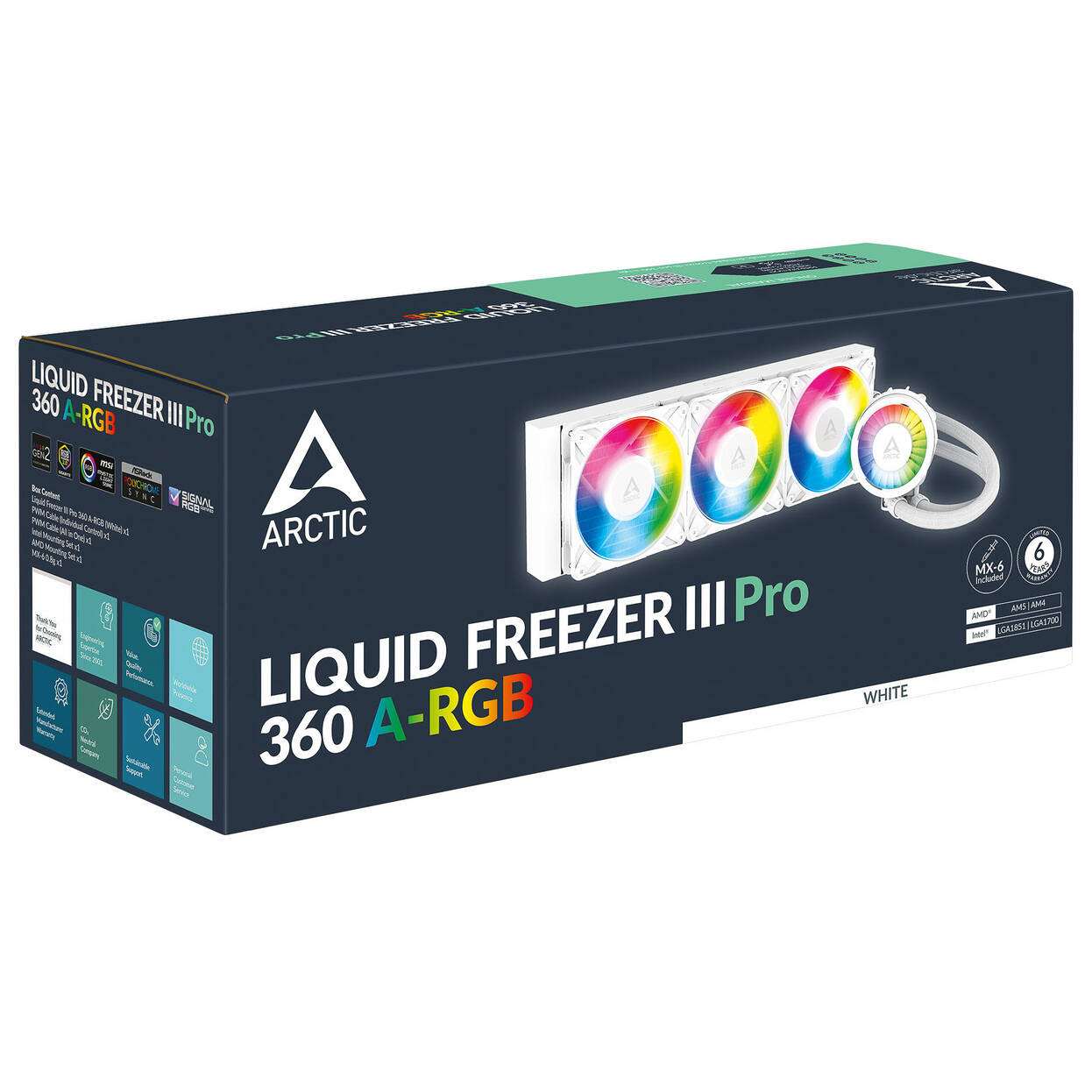 Arctic Liquid Freezer III Pro 360 ARGB AiO Su Soğutma - 360mm, beyaz - Görsel 4