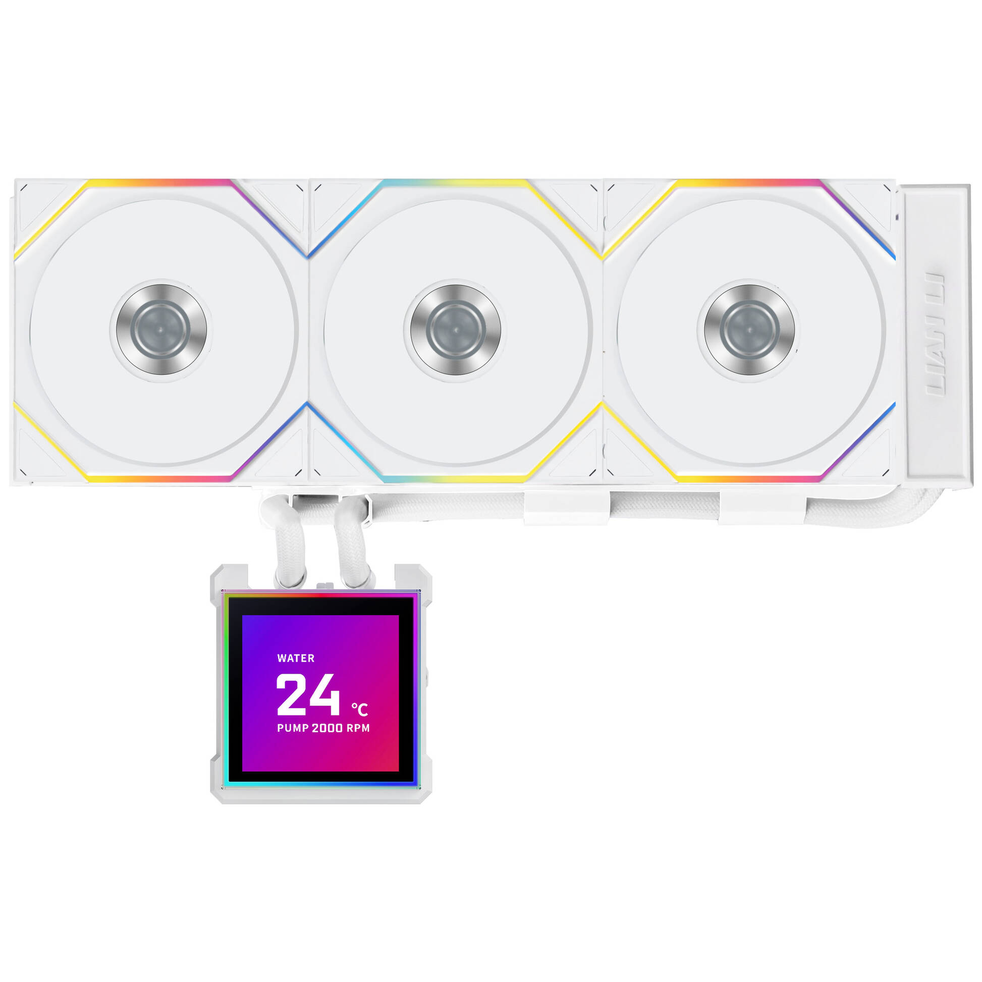 Lian Li HydroShift II LCD-S 360TL AiO sıvı soğutucu, RGB, LCD ekran - 360 mm, beyaz - Görsel 3
