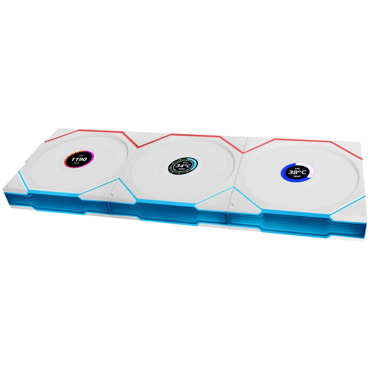 Lian Li UNI FAN TL Kablosuz LCD Fan, ARGB, PWM, 3-Pack Kontrol Cihazı dahil - REVERSE, 120 mm, beyaz